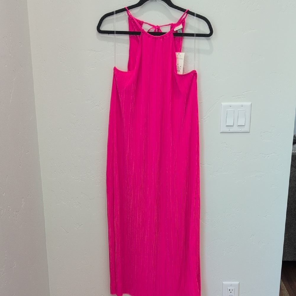 A New Day Vibrant Pink Halter Dress Size XL NWT